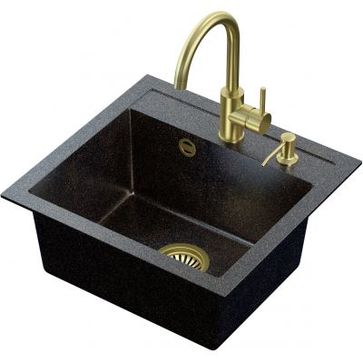 Zlewozmywak z baterią i dozownikiem ART5047G1BP3323502PVDBSG1D Quadron Art Johnny 110