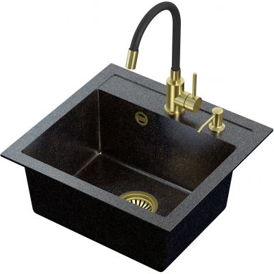 Zlewozmywak z baterią i dozownikiem ART5047G1BP3323503PVDG1D Quadron Art Johnny 110