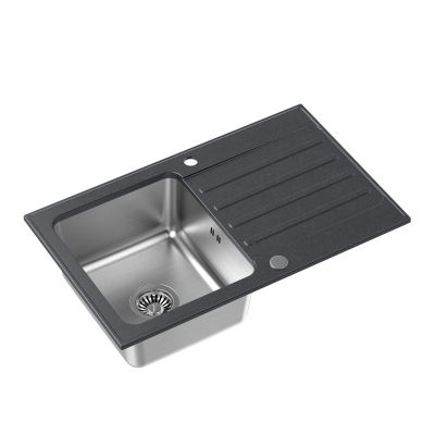 Zlewozmywak granitowo-stalowy 78x48 cm FUSK7848CZ Quadron Kenneth