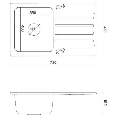 Zlewozmywak granitowo-stalowy 78x48 cm FUSK7848CZ Quadron Kenneth