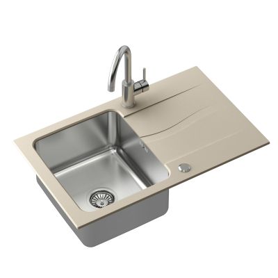 Zlewozmywak granitowo-stalowy 78x48 cm beżowy FUSM7848BE3623500BS Quadron Michael