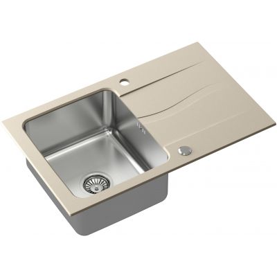 Zlewozmywak granitowo-stalowy 78x48 cm beżowy FUSM7848BE3623500BS Quadron Michael