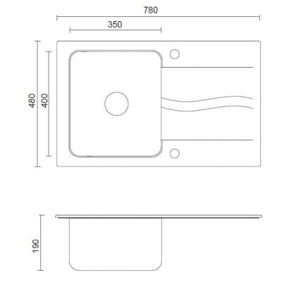 Zlewozmywak granitowo-stalowy 78x48 cm szary/grafitowy/onyx FUSM7848SZ3623500BS Quadron Michael