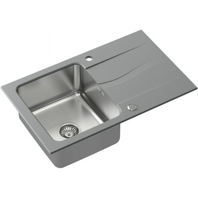 Zlewozmywak granitowo-stalowy 78x48 cm szary/grafitowy/onyx FUSM7848SZ3623500BS Quadron Michael