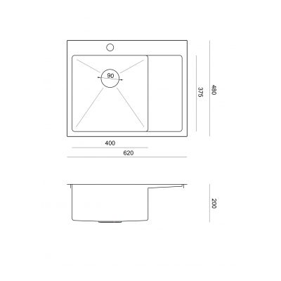 Zlewozmywak stalowy 62x48 cm HB7911PVDBSC1 Quadron Russel