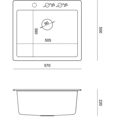 Zlewozmywak GraniteQ 57x50 cm biały HB8304U1G1P2O Quadron Morgan
