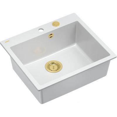 Zlewozmywak GraniteQ 57x50 cm biały HB8304U1G1P2O Quadron Morgan