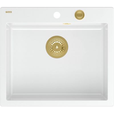 Zlewozmywak GraniteQ 57x50 cm biały HB8304U1G1P2O Quadron Morgan