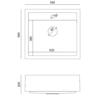 Zlewozmywak GraniteQ 59.5x54 cm HCQB6054U8PVDC1 Quadron Bill