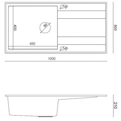Zlewozmywak GraniteQ 100x50 cm HCQE10050U5BSP2O Quadron Evan