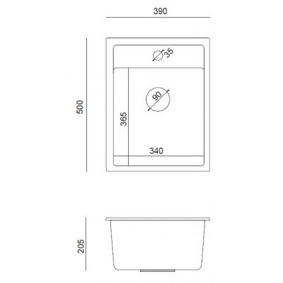 Zlewozmywak GraniteQ 50x39 cm HCQJ3950BEZK Quadron Johnny