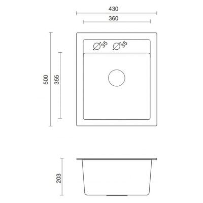 Zlewozmywak GraniteQ 50x43 cm HCQJ4350CZK Quadron Johnny