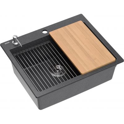 Quadron Kurt 110 zlewozmywak 59.5x50 cm GraniteQ czarny HCQK5052CZK