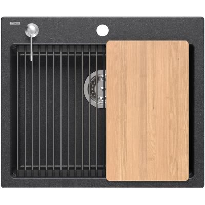 Quadron Kurt 110 zlewozmywak 59.5x50 cm GraniteQ czarny HCQK5052CZK