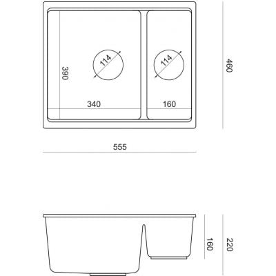 Zlewozmywak GraniteQ 55x46 cm biały HCQL5646U1BSU Quadron Logan