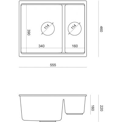 Zlewozmywak GraniteQ 55x46 cm biały HCQL5646U1G1U Quadron Logan