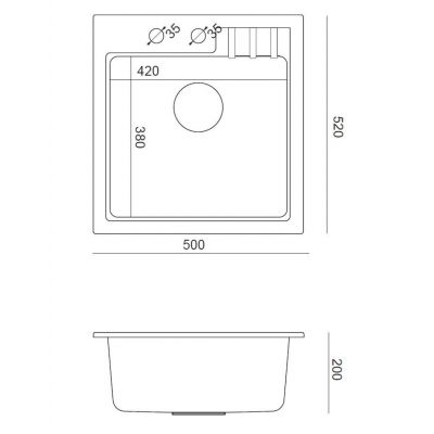 Zlewozmywak GraniteQ 50x52 cm HCQP5052CZK Quadron Peter
