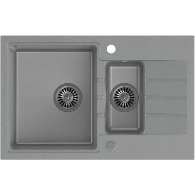 Zlewozmywak z baterią i akcesoriami szary / stal HCQP57850SZ3673500BS Quadron Comfort 156