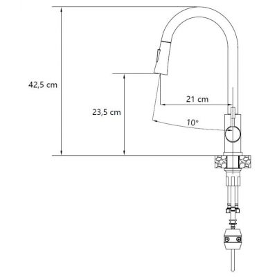 Zlewozmywak z baterią i akcesoriami szary / stal HCQP6250SZK3673500BS Quadron Comfort 116