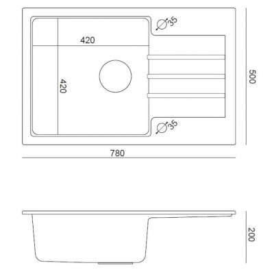 Zlewozmywak z baterią i akcesoriami czarny / czarny HCQP7850CZK3673500BLM Quadron Comfort 111