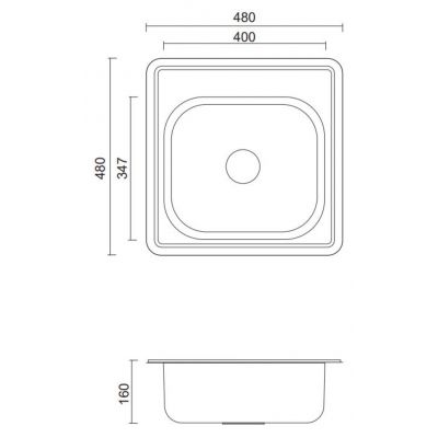 Zlewozmywak stalowy z syfonem 48x48 cm HD110SAT4848 Quadron Joe 110