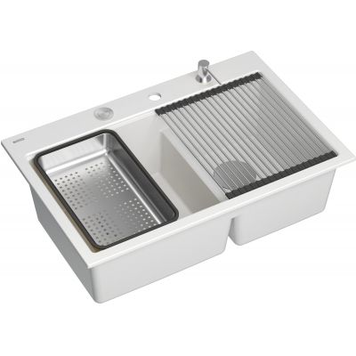 Zlewozmywak GraniteQ 76x50 cm biały HQC7650U1BS Quadron Marc 120
