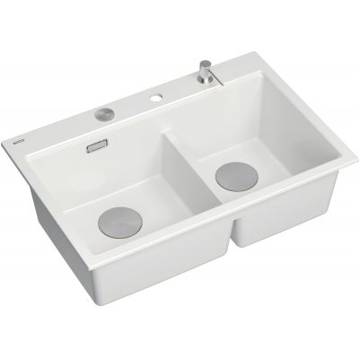 Zlewozmywak GraniteQ 76x50 cm biały HQC7650U1BS Quadron Marc 120