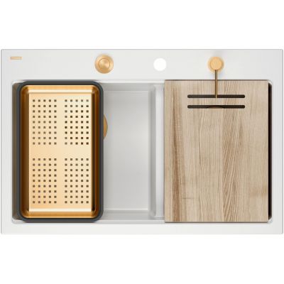 Zlewozmywak GraniteQ 76x50 cm biały HQC7650U1PVDC1 Quadron Marc 120