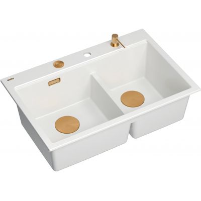 Zlewozmywak GraniteQ 76x50 cm biały HQC7650U1PVDC1 Quadron Marc 120