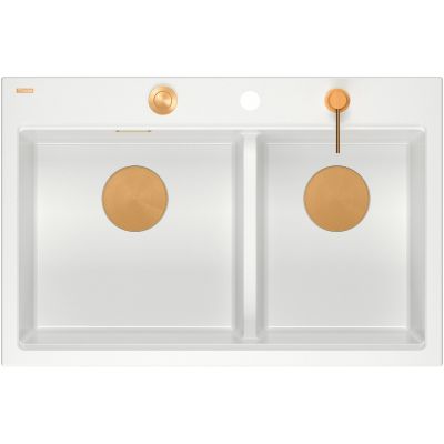 Zlewozmywak GraniteQ 76x50 cm biały HQC7650U1PVDC1 Quadron Marc 120