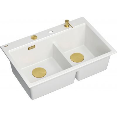 Zlewozmywak GraniteQ 76x50 cm biały HQC7650U1PVDG1 Quadron Marc 120