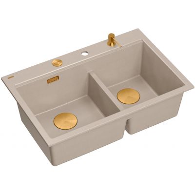 Zlewozmywak GraniteQ 76x50 cm beżowy HQC7650U2PVDC1 Quadron Marc 120
