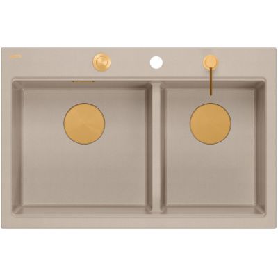 Zlewozmywak GraniteQ 76x50 cm beżowy HQC7650U2PVDC1 Quadron Marc 120