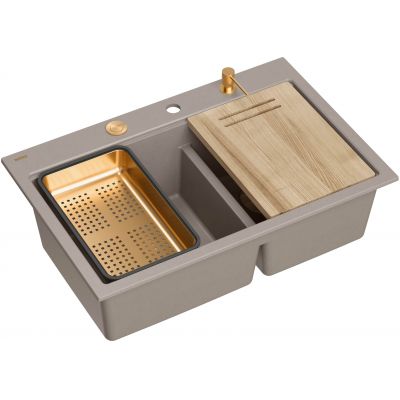 Zlewozmywak GraniteQ 76x50 cm beżowy HQC7650U4PVDC1 Quadron Marc 120