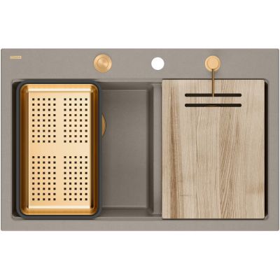 Zlewozmywak GraniteQ 76x50 cm beżowy HQC7650U4PVDC1 Quadron Marc 120