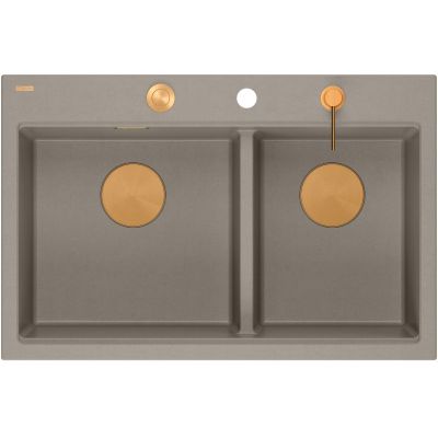 Zlewozmywak GraniteQ 76x50 cm beżowy HQC7650U4PVDC1 Quadron Marc 120