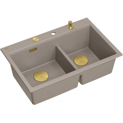 Zlewozmywak GraniteQ 76x50 cm beżowy HQC7650U4PVDG1 Quadron Marc 120