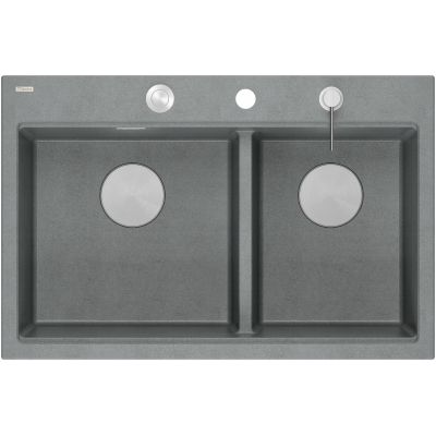 Zlewozmywak GraniteQ 76x50 cm szary/grafitowy/onyx HQC7650U5BS Quadron Marc 120