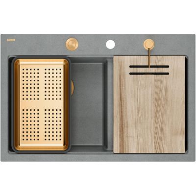 Zlewozmywak GraniteQ 76x50 cm szary/grafitowy/onyx HQC7650U5PVDC1 Quadron Marc 120