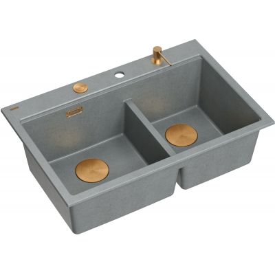 Zlewozmywak GraniteQ 76x50 cm szary/grafitowy/onyx HQC7650U5PVDC1 Quadron Marc 120