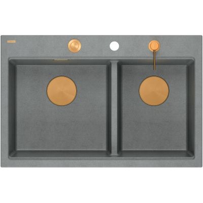 Zlewozmywak GraniteQ 76x50 cm szary/grafitowy/onyx HQC7650U5PVDC1 Quadron Marc 120