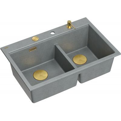 Zlewozmywak GraniteQ 76x50 cm szary/grafitowy/onyx HQC7650U5PVDG1 Quadron Marc 120