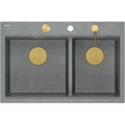 Zlewozmywak GraniteQ 76x50 cm szary/grafitowy/onyx HQC7650U5PVDG1 Quadron Marc 120