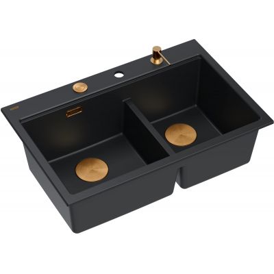 Zlewozmywak GraniteQ 76x50 cm czarny HQC7650U7PVDC1 Quadron Marc 120