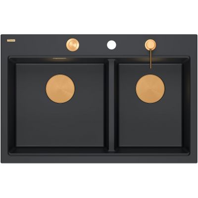 Zlewozmywak GraniteQ 76x50 cm czarny HQC7650U7PVDC1 Quadron Marc 120