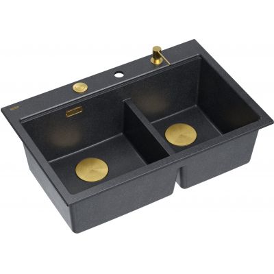 Zlewozmywak GraniteQ 76x50 cm czarny HQC7650U8PVDG1 Quadron Marc 120