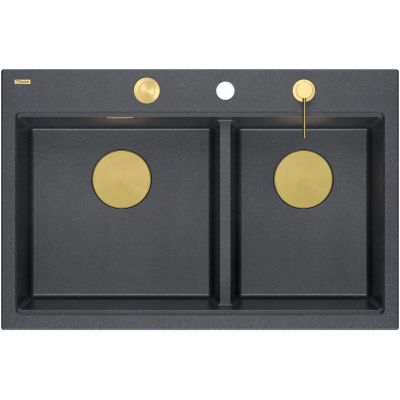 Zlewozmywak GraniteQ 76x50 cm czarny HQC7650U8PVDG1 Quadron Marc 120