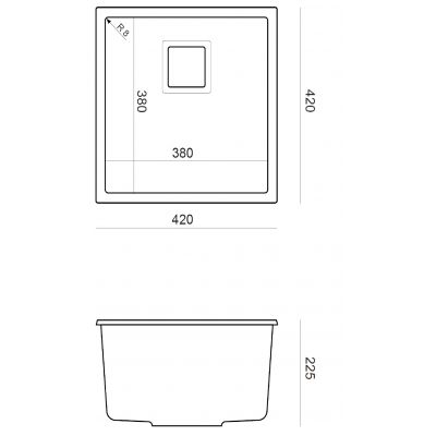 Zlewozmywak GraniteQ 42x42 cm HQD4242U7BS Quadron David