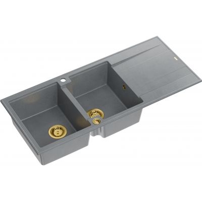 Zlewozmywak GraniteQ 116x50 cm szary/grafitowy/onyx HQE11650U5PVDG1P2O Quadron Evan