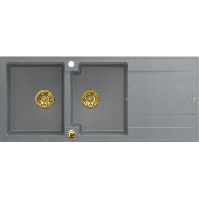 Zlewozmywak GraniteQ 116x50 cm szary/grafitowy/onyx HQE11650U5PVDG1P2O Quadron Evan